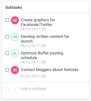 Step up team project management with subtasks in Hibox