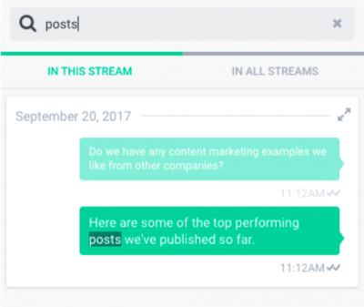 Use search message feature to improve your team brainstorming