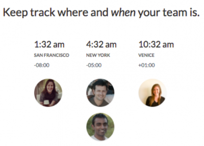 Keep track of time zone for remote work