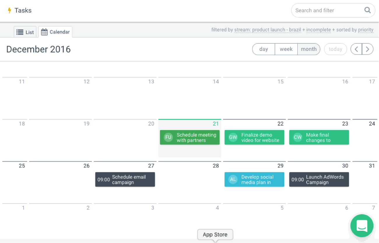 project planning with calendars