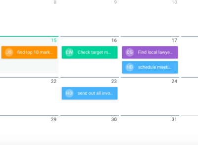 Project calendar for your team