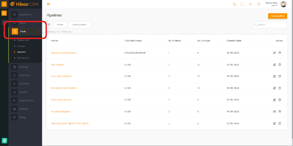 Editing a pipeline - Software for Nonprofits | Hibox for Nonprofits